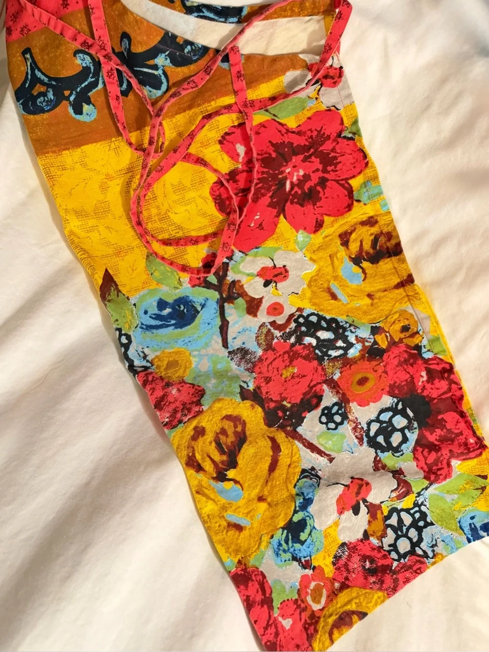 Artisan made colorful apron. New condition signed by artisan